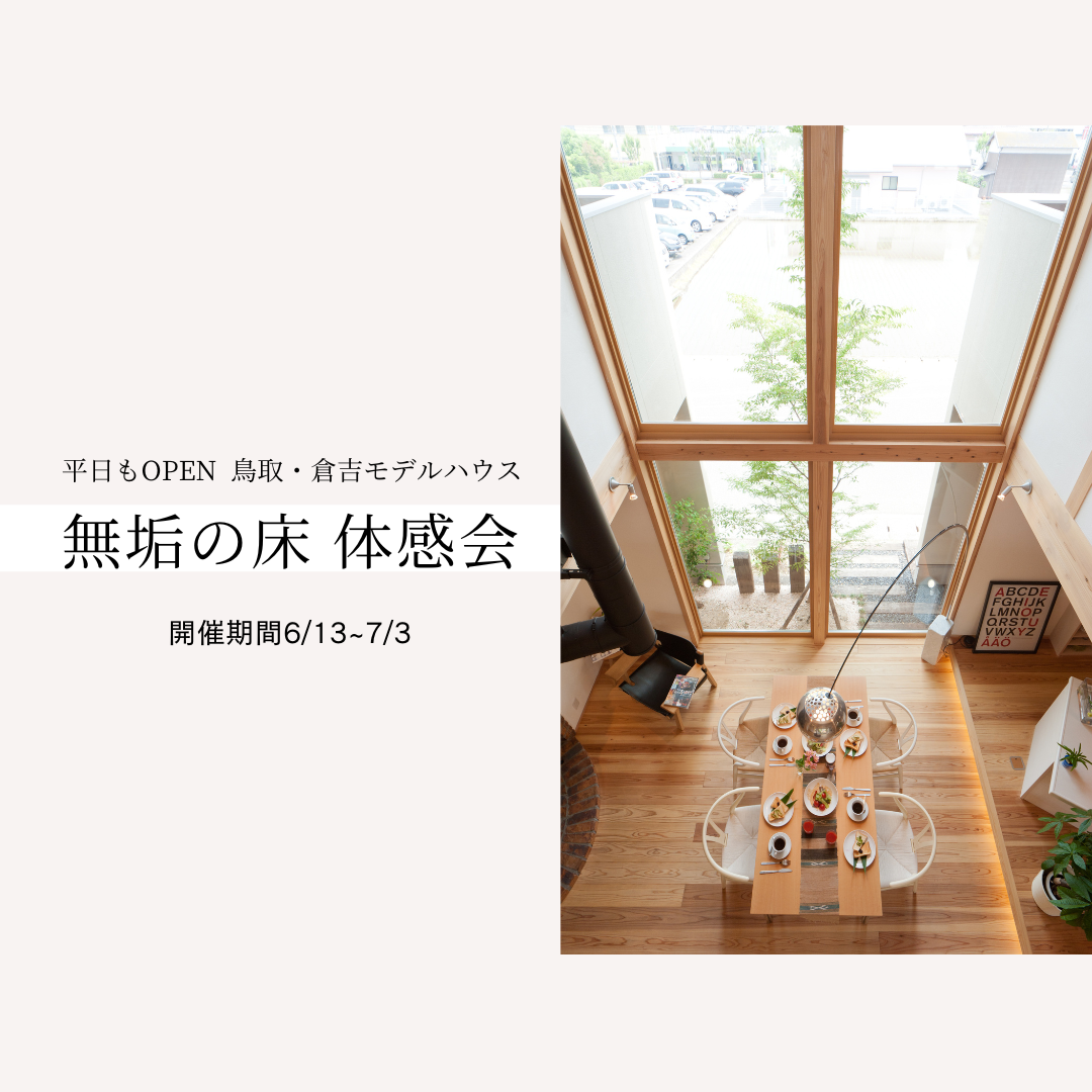 こちらは終了いたしました。無垢の床体感会開催！！鳥取・倉吉モデルハウスにて